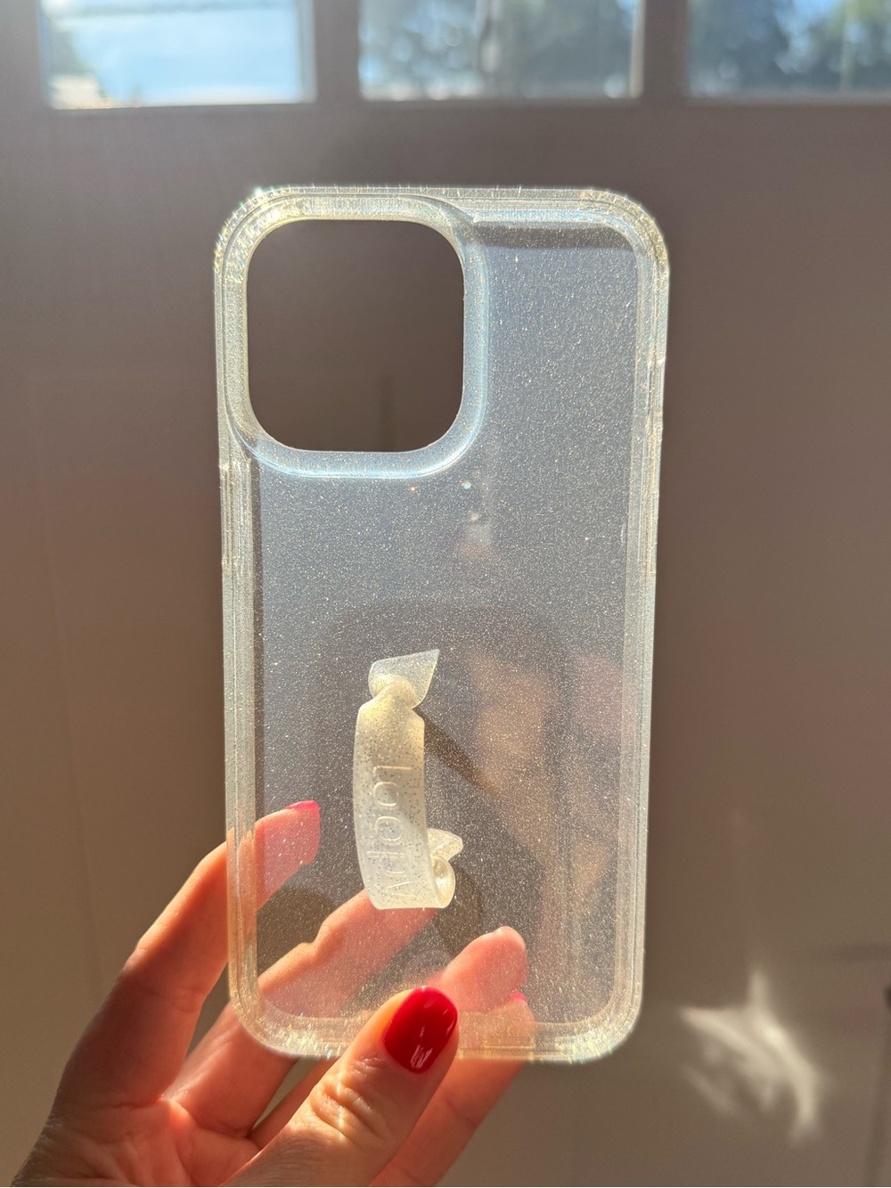 Clear Sparkle Silver iPhone 15 Pro Max Loopy Case - Picture 2 of 4